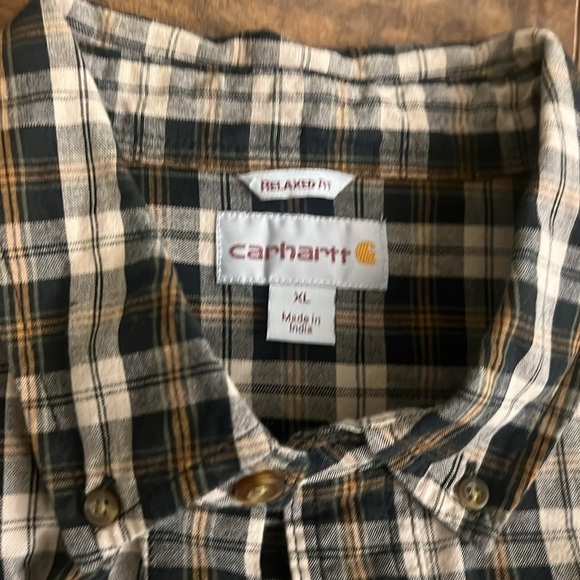 Carhartt Workwear Rugged Relaxed Fit Flannel Plaid Button Down Shirt, Sz. XL. - Picture 6 of 8